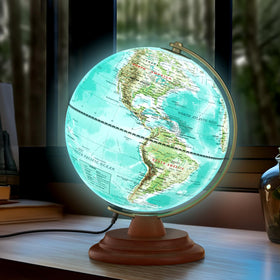 JOWHOL illuminated globe highlights continents at night, perfect for learning and room décor.