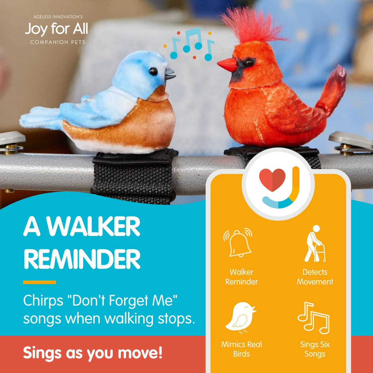 JOY FOR ALL Cardinal batteries included to start using right away.