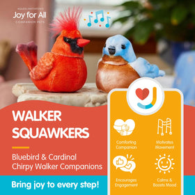 JOY FOR ALL Cardinal CHIRPBACK technology responds to voices and light.