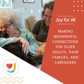 Joy For All cat in cozy living room offers companionship.