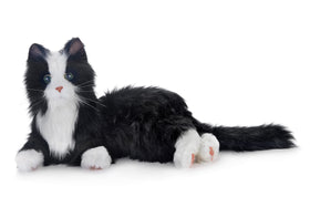 Joy For All tuxedo cat close-up fur texture for lifelike companionship.