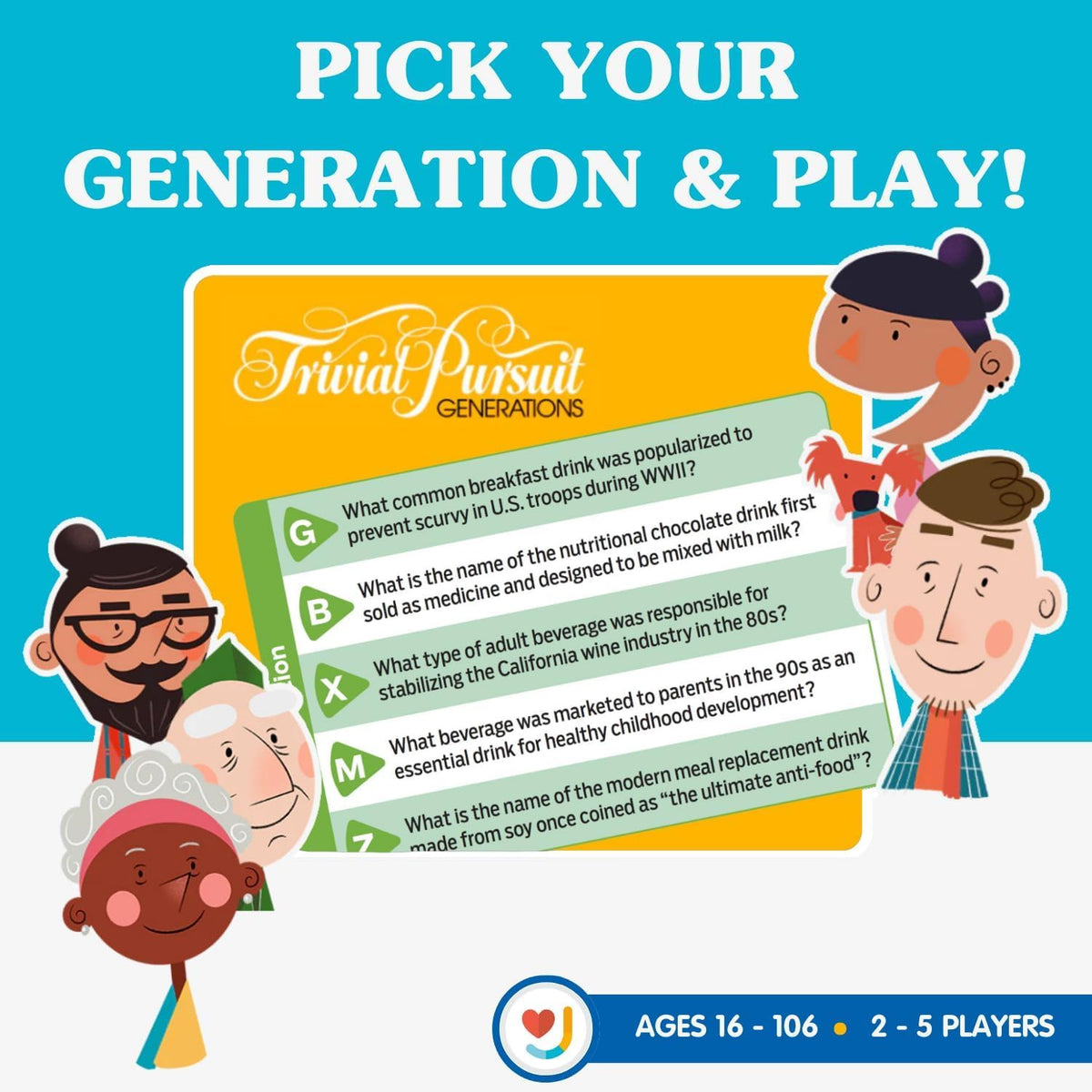 Joy for All Games Generations deck highlights questions for engaging family storytelling.