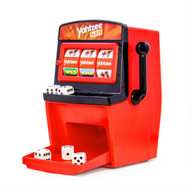 Joy for All Yahtzee Slots game on table with family, promoting simple, accessible play.