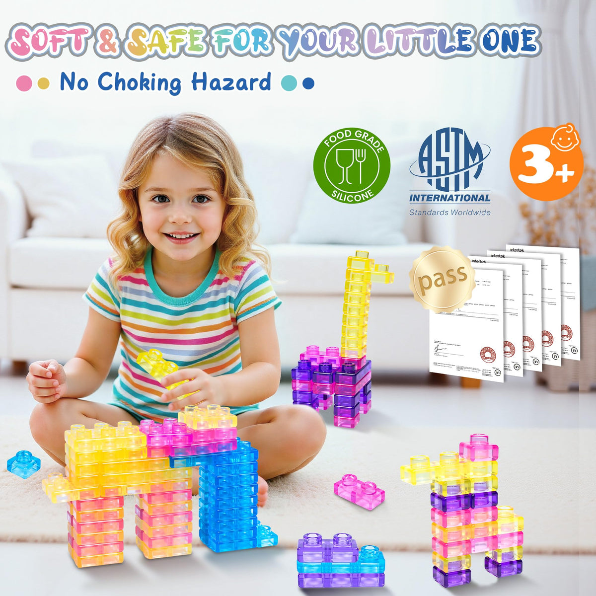 JOY SPOT! colorful stack of blocks highlighting vibrant colors and stacking play