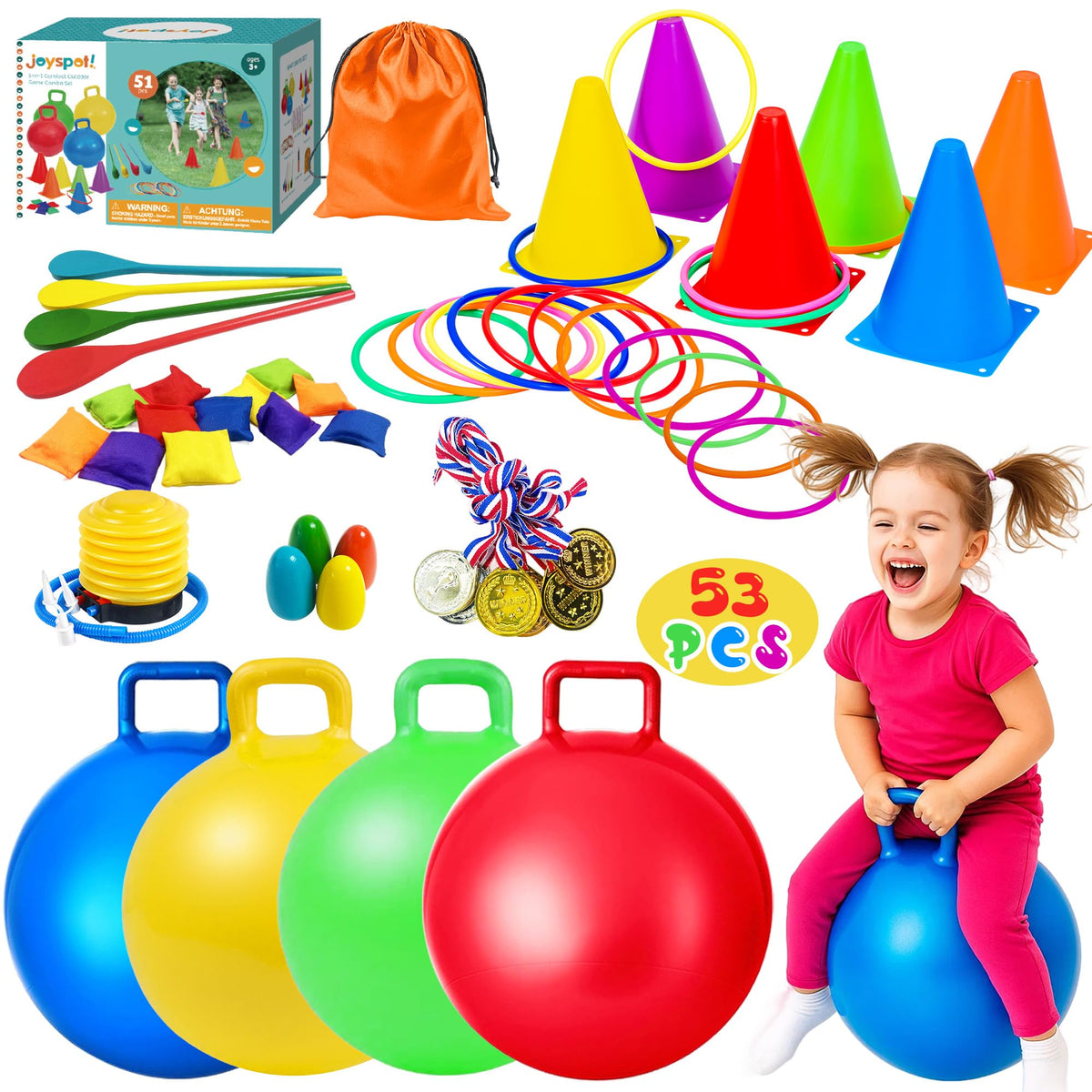 JOY SPOT 18-inch hopper ball ready for active outdoor play and balance practice.