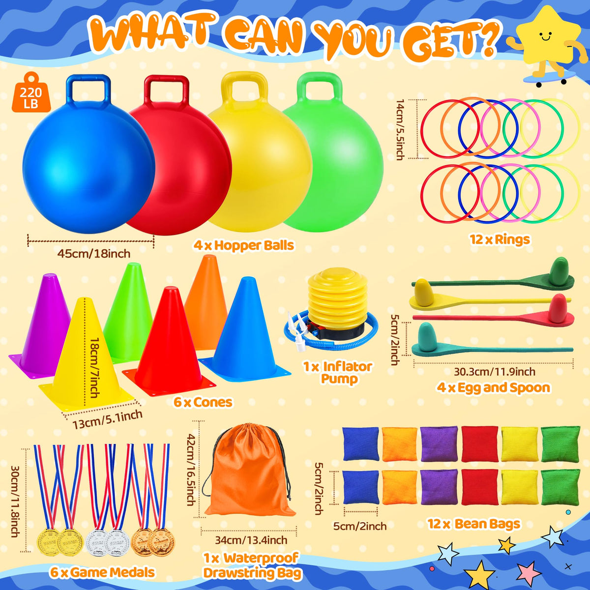 JOY SPOT vibrant carnival cones for quick obstacle course setups.