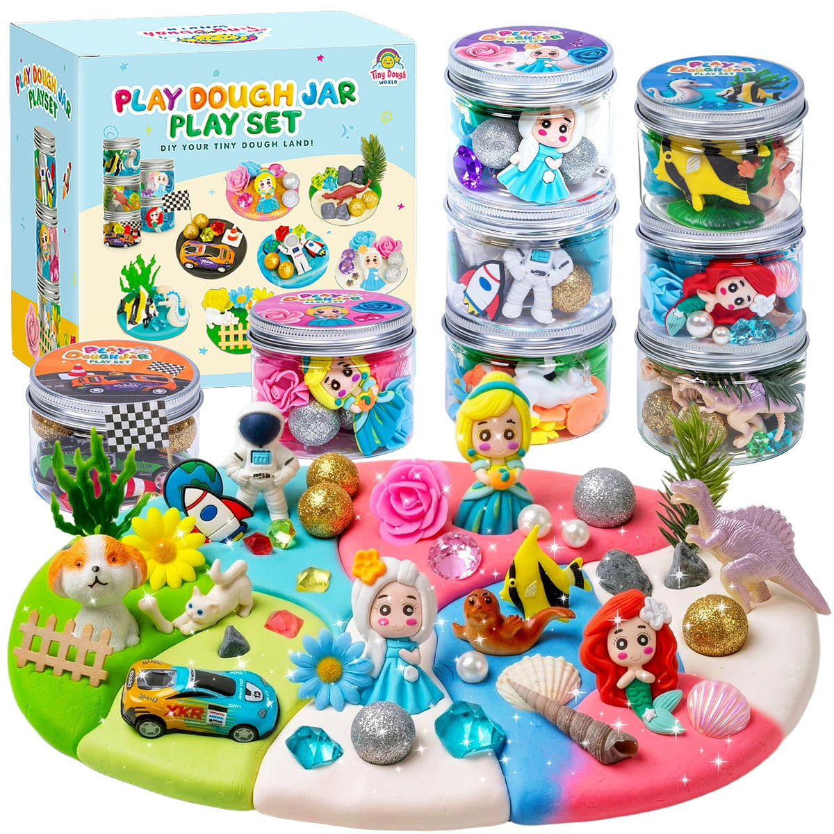 JOY SPOT! Ice Princess kit with colorful dough for imaginative play and fine motor skills.