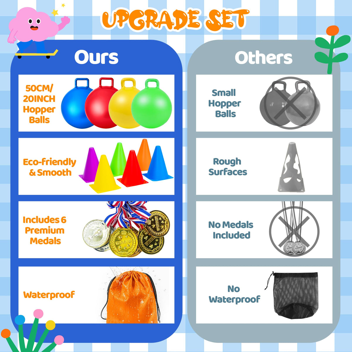 JOY SPOT egg spoon relay kits for fun, safe team relays.