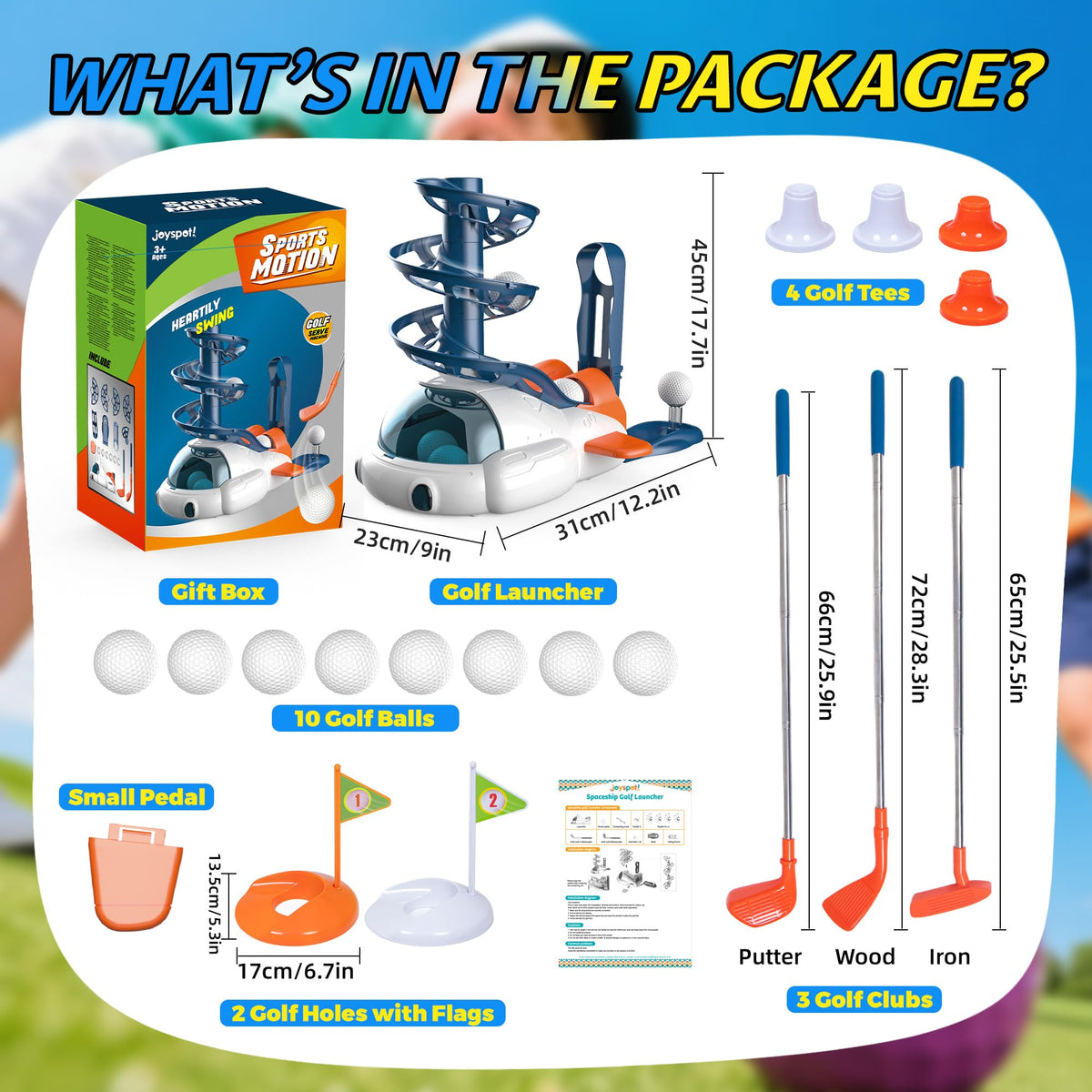 JOY SPOT! Kids golf club iron for versatile play and real swings.