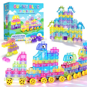 JOY SPOT Soft Train Blocks with Wheels - rolling blocks spark open-ended play and fine motor practice.