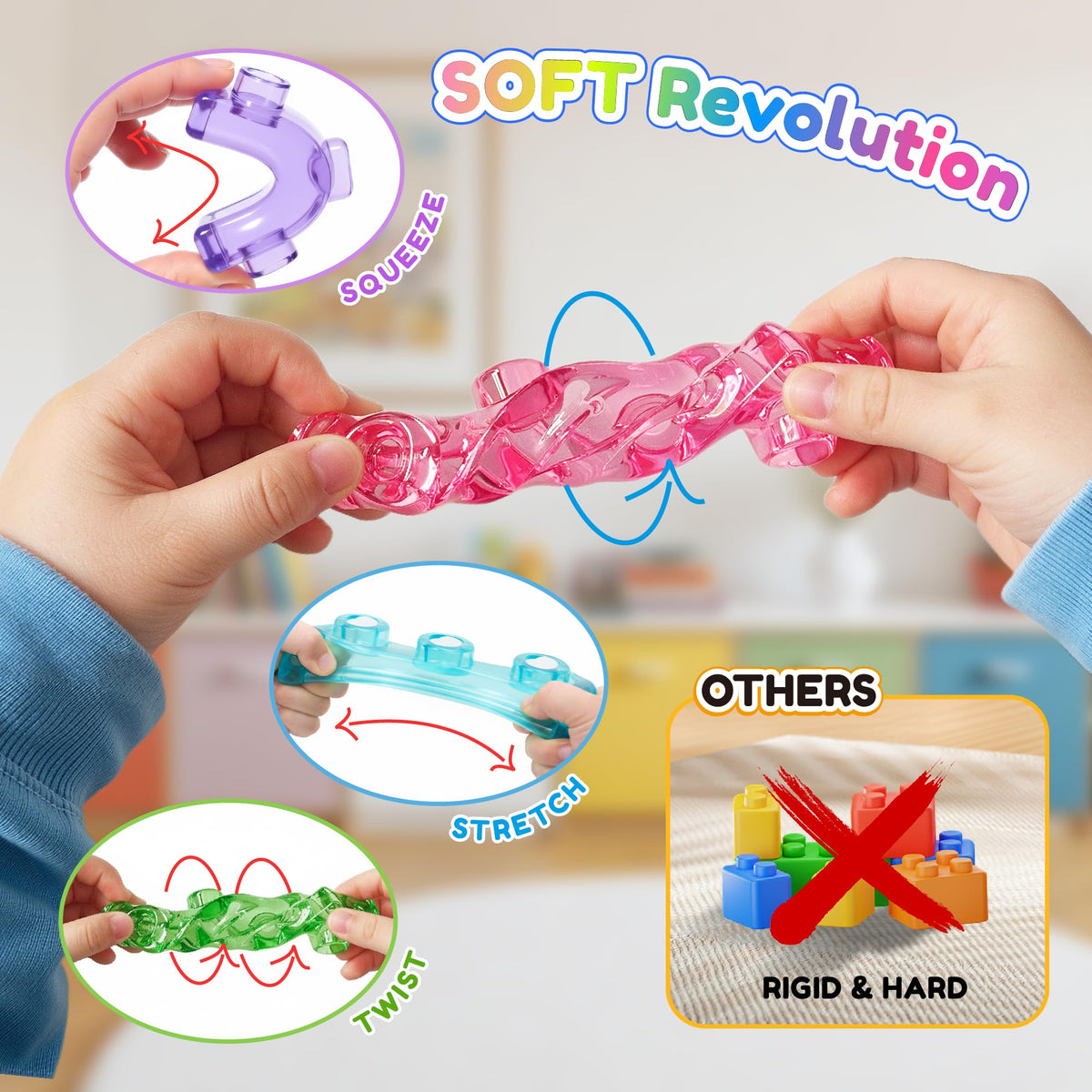 JOY SPOT Track Pieces - create expansive rail layouts with vibrant, easy-to-connect segments.