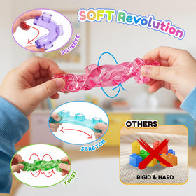 JOY SPOT Track Pieces - create expansive rail layouts with vibrant, easy-to-connect segments.