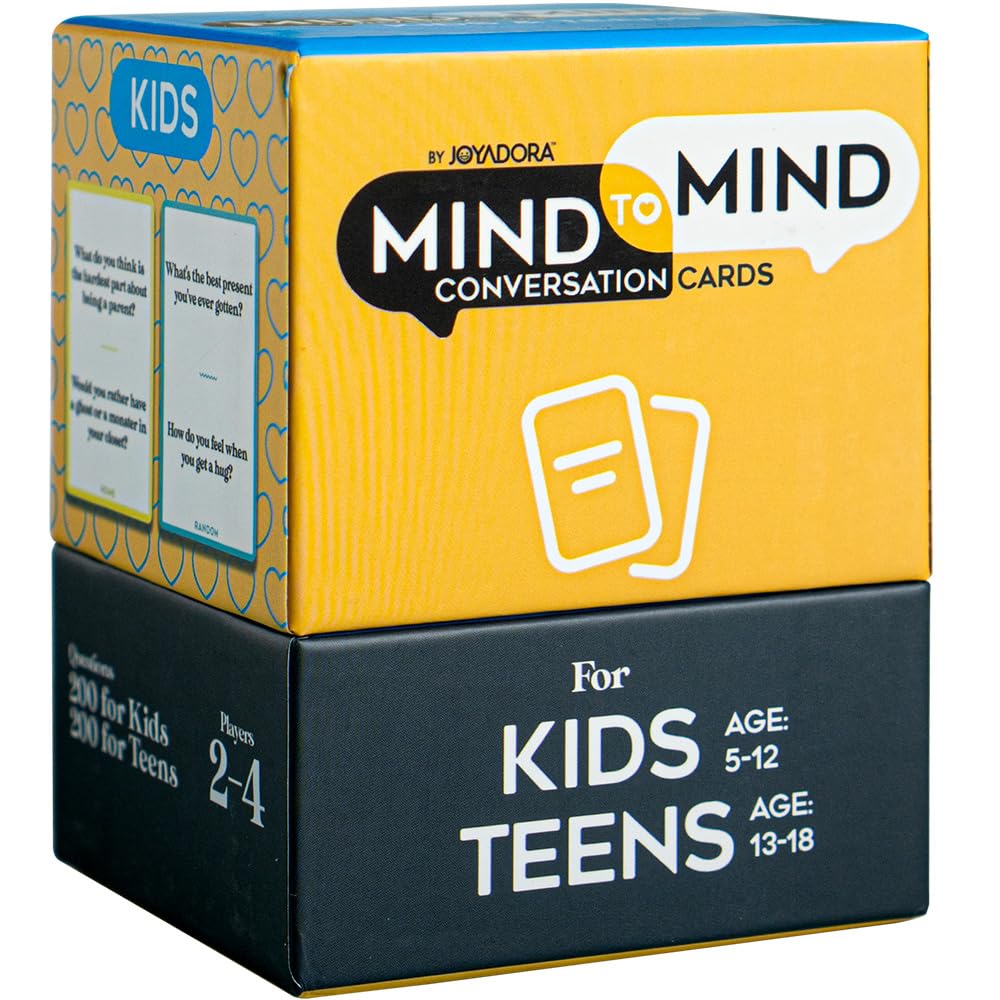 Joyadora 400 Kids & Teens Conversation Cards cover image ready for family meals and classroom chats.