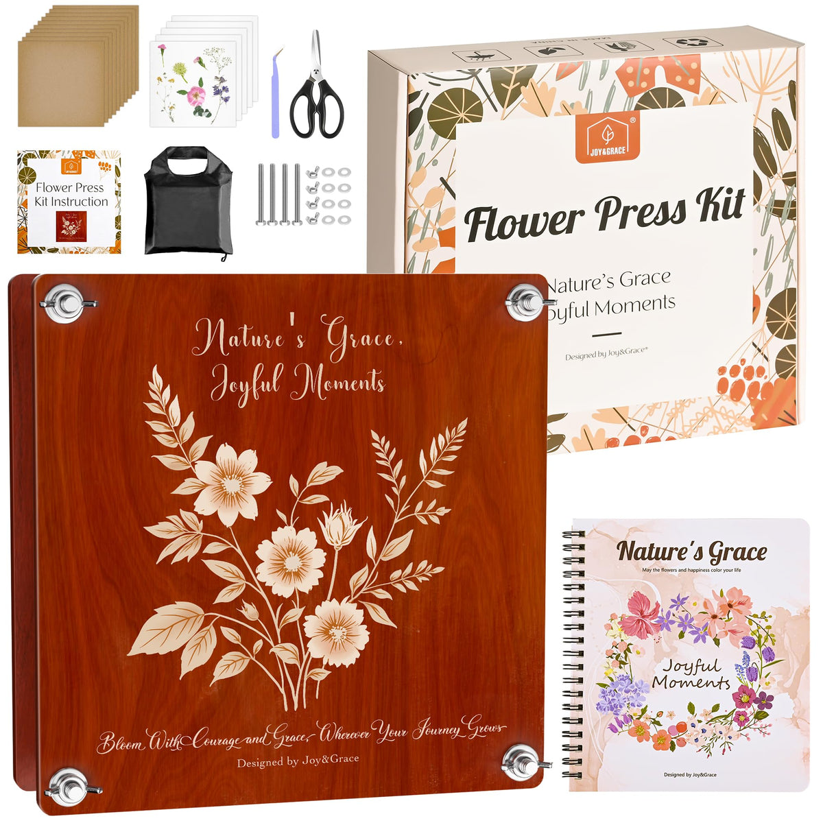 Joy&Grace large flower press cover with durable embossing for display-worthy blooms