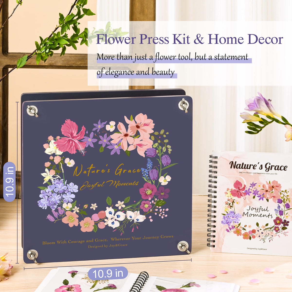 Joy&Grace large press board with floral pattern for bigger blooms.