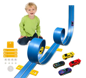 JOYANDRO 15ft flexible track setup for easy on-the-floor racing fun.