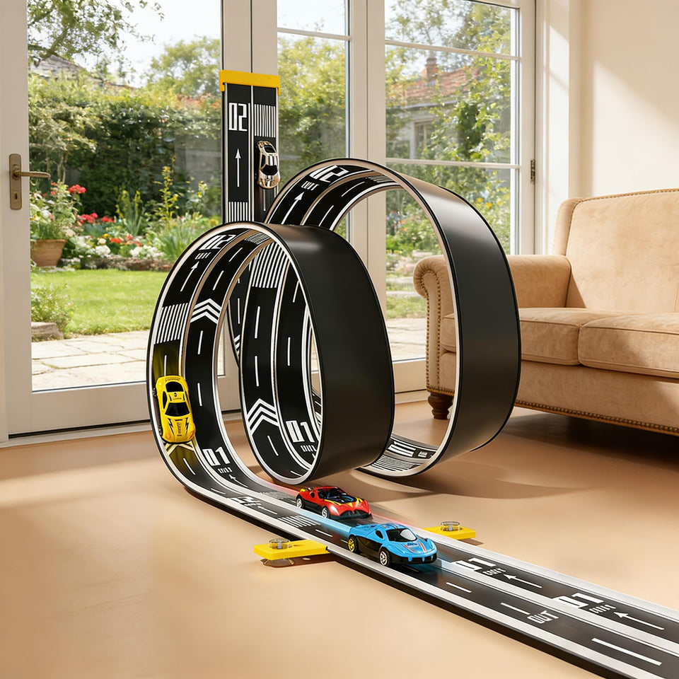 JOYANDRO 16.4ft track extended on floor for fast racing fun