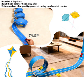 JOYANDRO suction cups secure the track on smooth surfaces for stable racing.