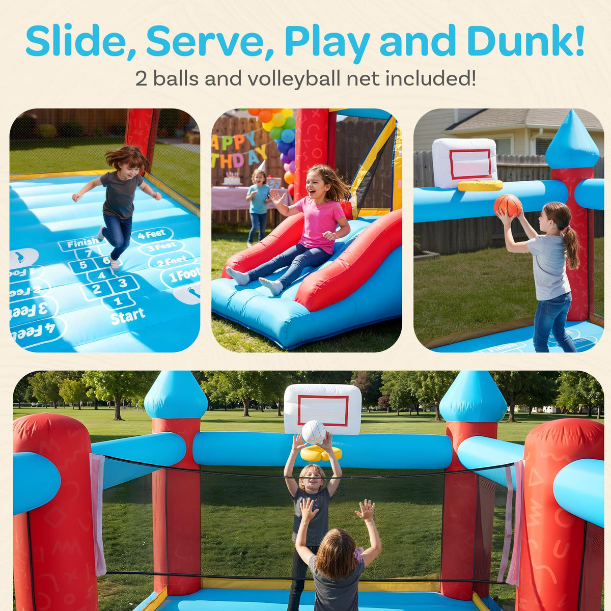 JoyBerri Mighty Bounce inflatable balls included support extra interactive play sessions.