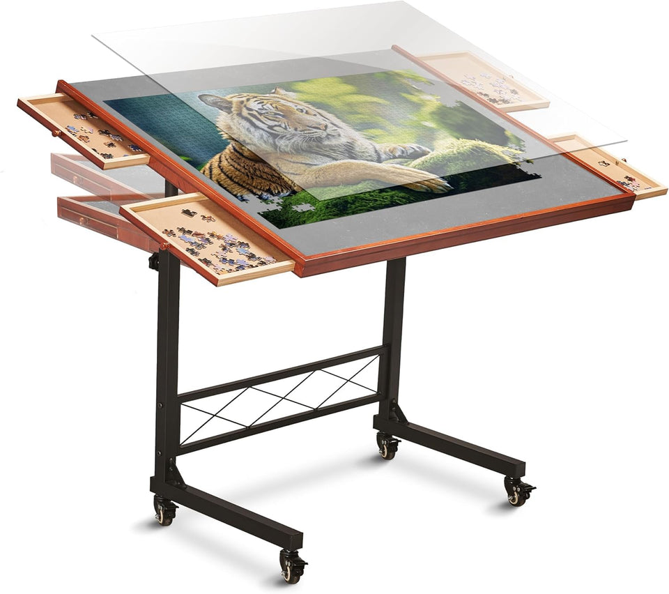 JOYBERRI puzzle-station-table-drawers provides organized storage for stress-free puzzling sessions
