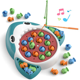 JOYBLI musical shark fishing board with rotating action and colorful fish for engaging play