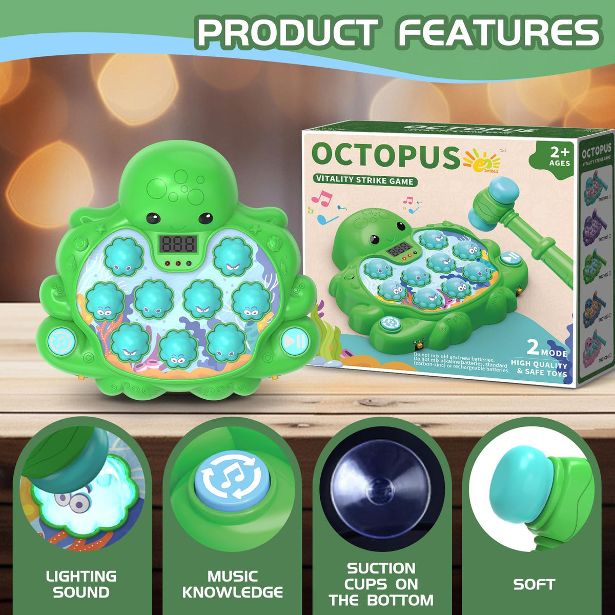 JOYBLI Octopus Vitality Strike Game volume control and pause feature