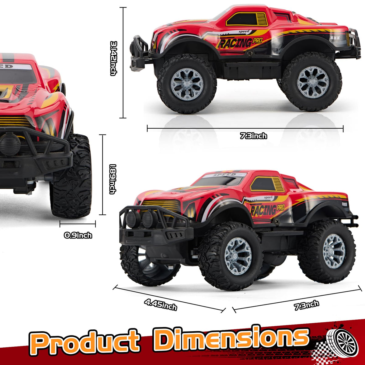 JoyBLI RC car with LED headlights for night driving and visibility