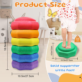 Joybond balance stones promote core strength and coordinated movement during play.