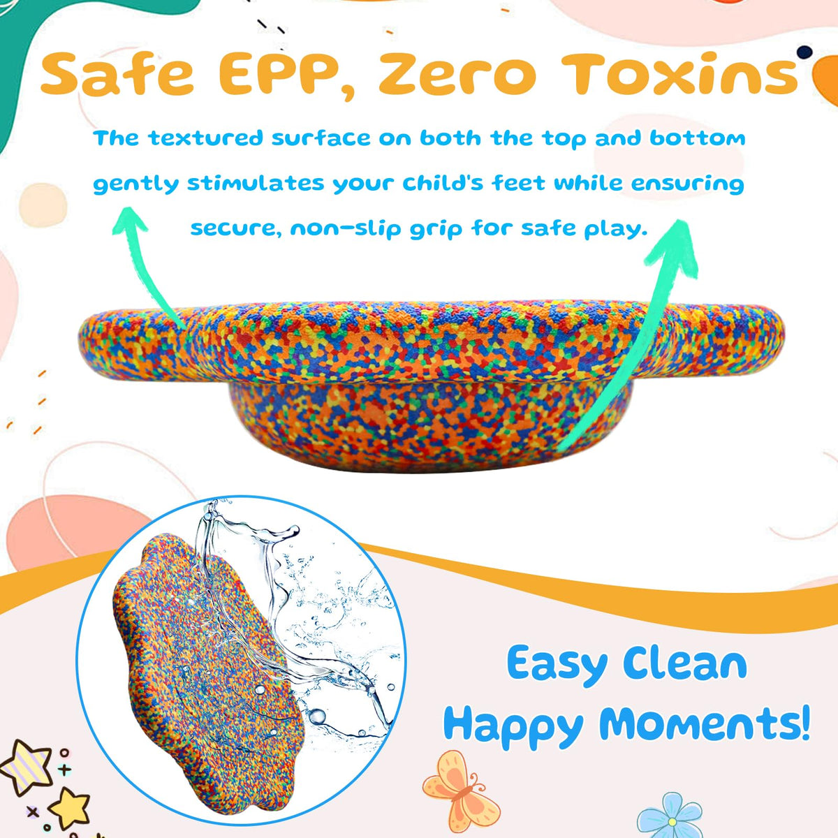 Joybond EPP balance board features a non-slip surface for safer, steadier movements.