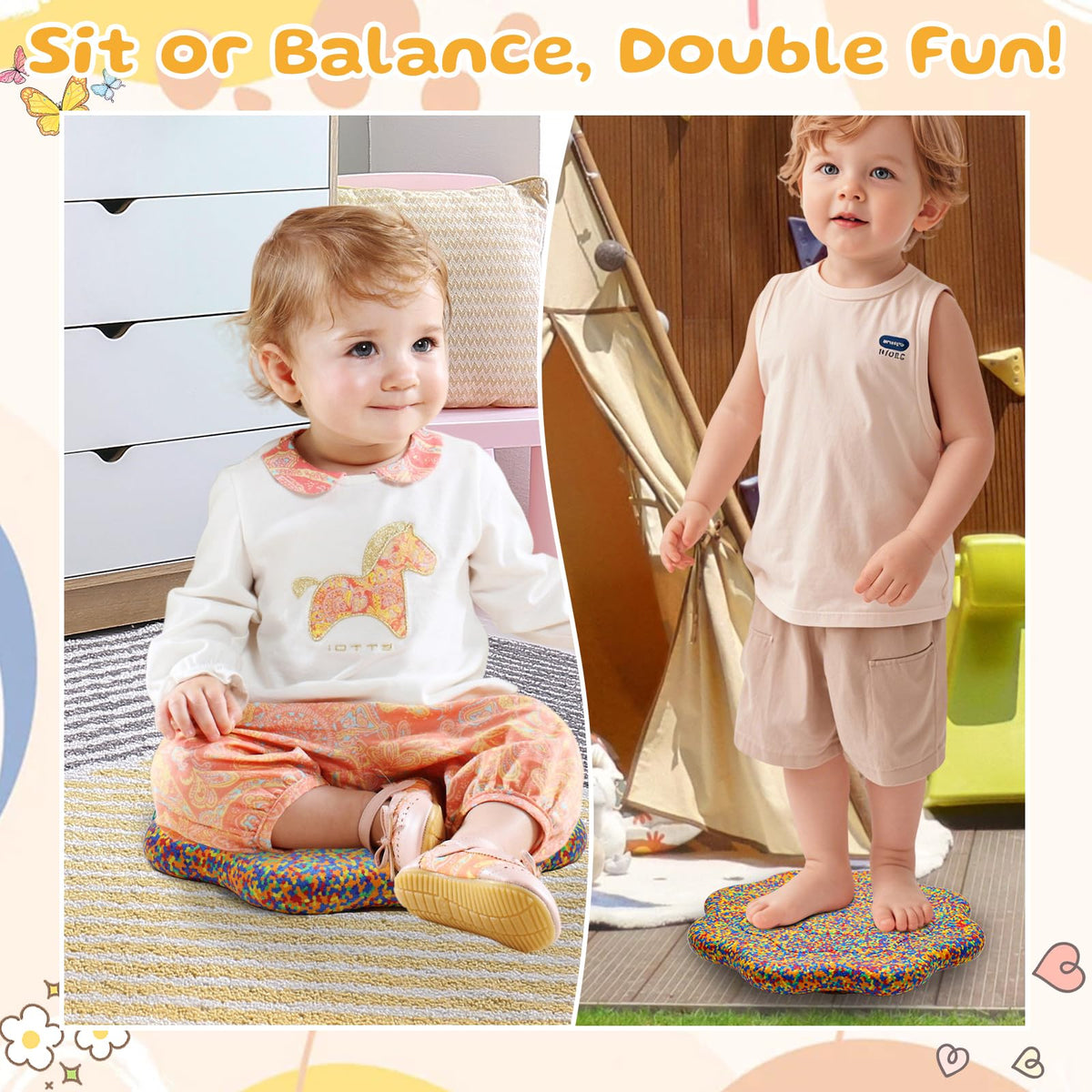Joybond balance board supports standing poses, core challenges, and gentle workouts.