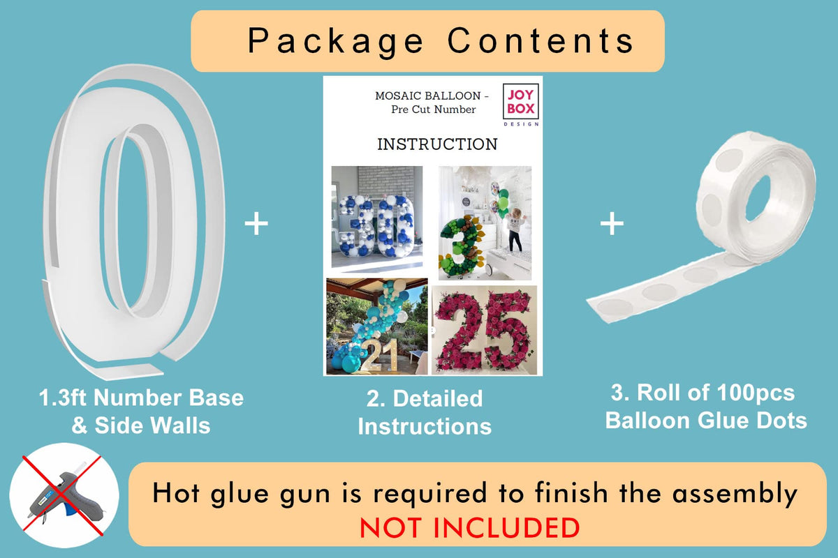JoyBox Design 3ft mosaic balloon frame 0 close-up foam detail enhances durability.