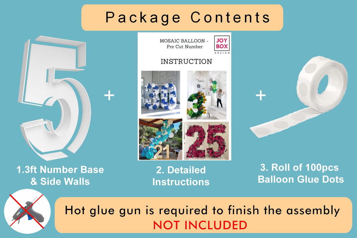 JoyBox Design durable thick foam-board frame stands sturdy for long-lasting celebrations.