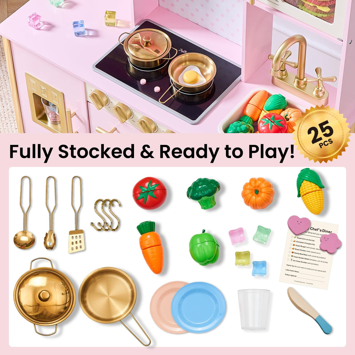 JoyBubbla pink kitchen microwave adds authentic role-play moments