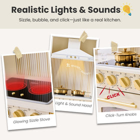 JoyBubbla kitchen range hood with lights inspires realistic imaginative cooking play