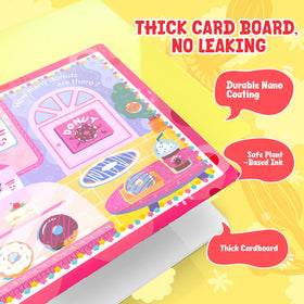 JoyCat colors reveal page shows vibrant water-based art as it dries.