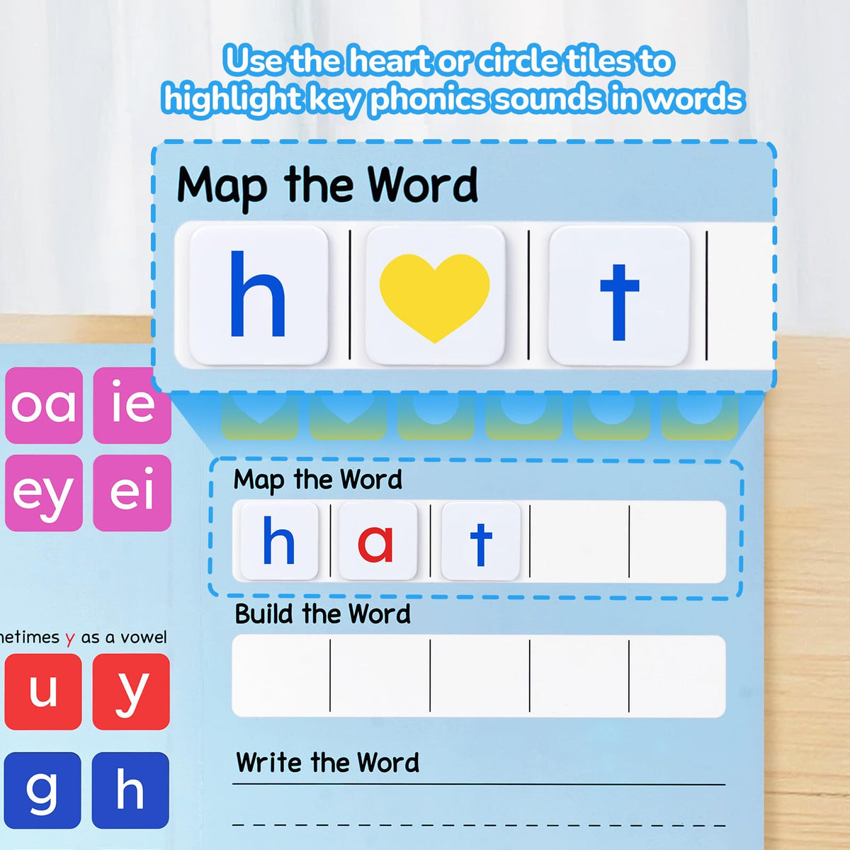 JoyCat blank tiles included for personalized words and sentences.