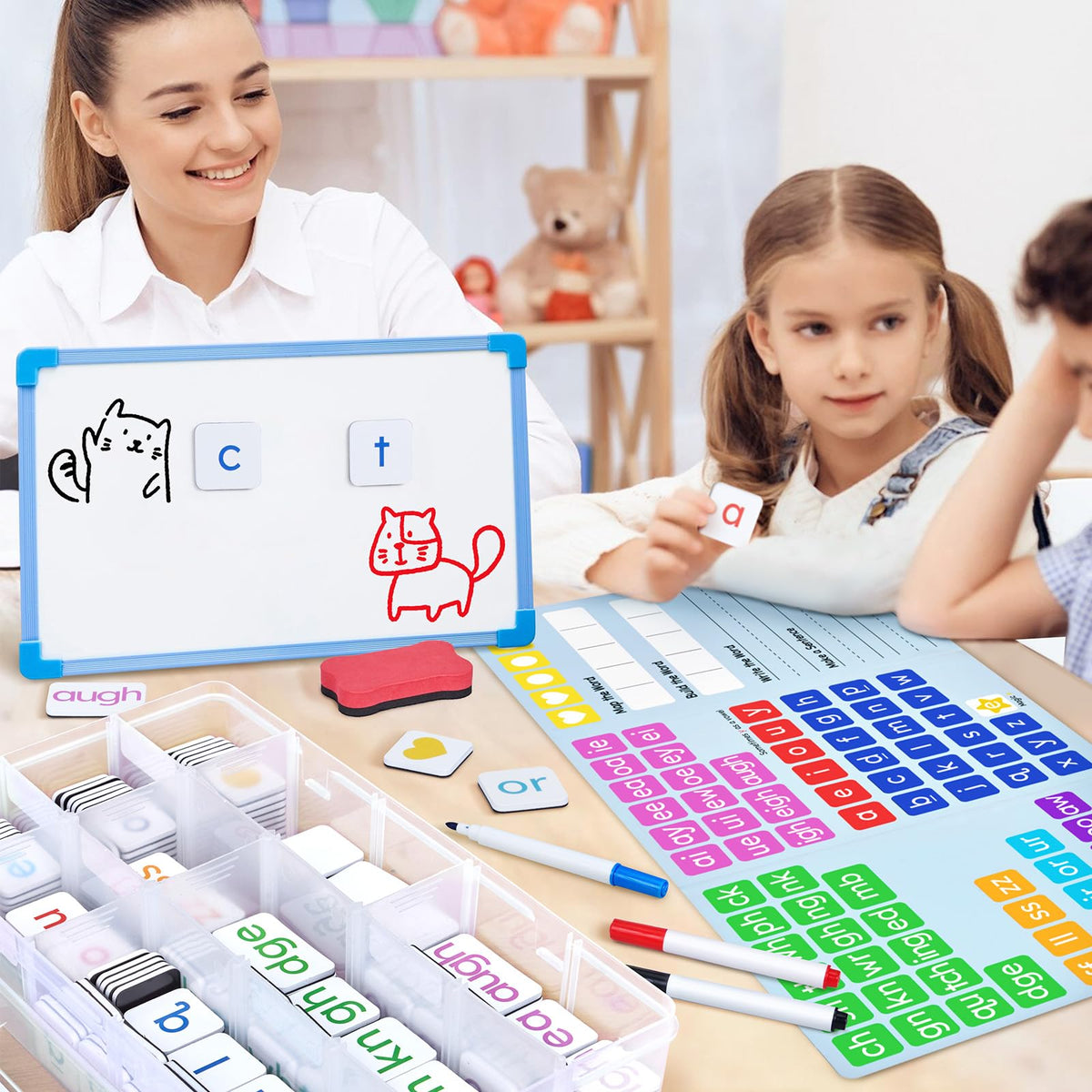 JoyCat phonics tiles ideal for homeschooling use and flexible lessons.