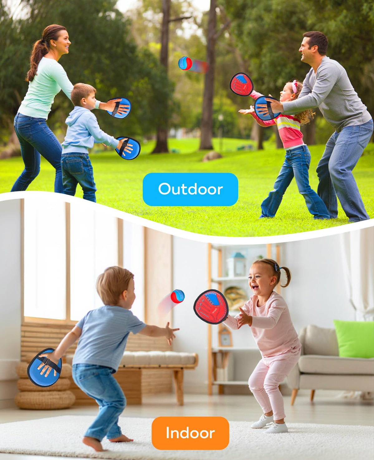 JoyCat adjustable straps on paddles fit kids and adults
