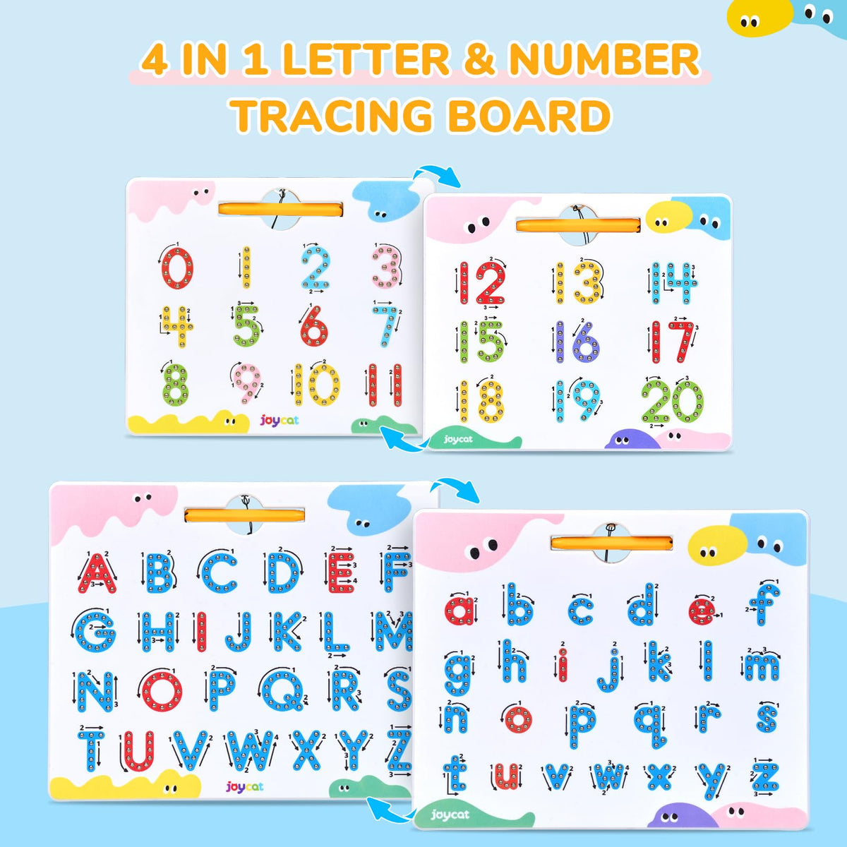 JoyCat alphabet uppercase side supports uppercase recognition and handwriting