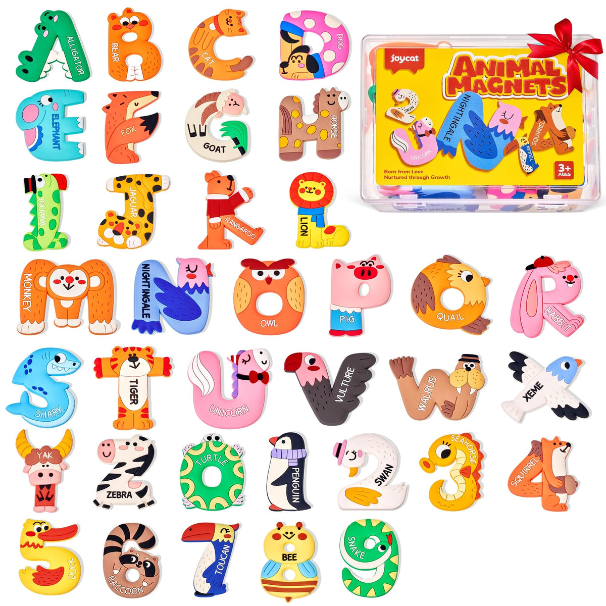 JoyCat animal alphabet letters-fridge magnets promote early literacy through playful letter recognition.