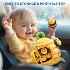 JoyCat beehive toy stores bees inside for neat organization.