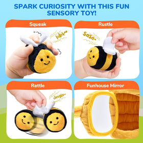 JoyCat beehive toy with mirror bee to spark self-discovery.