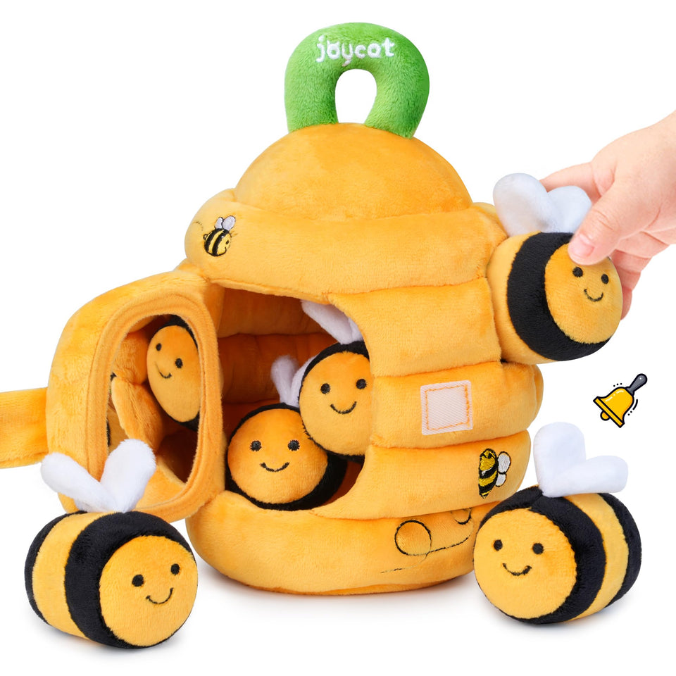 JoyCat soft beehive toy with plush hive for safe sensory play.