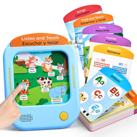 JoyCat bilingual learning tablet front view—hands-on language practice at home.