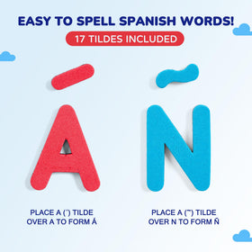 JoyCat magnetic board and letters used for bilingual word building in classroom