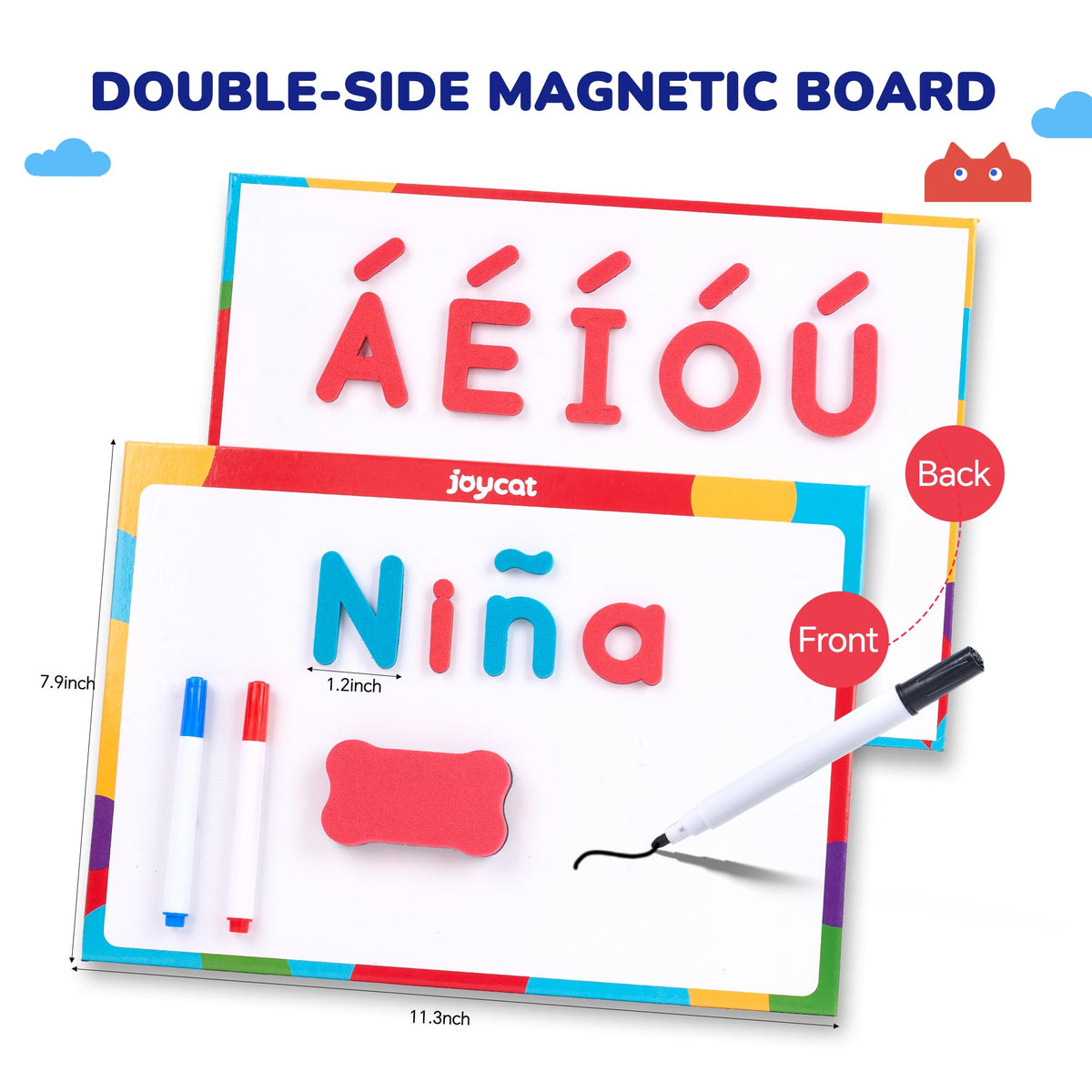 JoyCat foam letters close-up showing safe, soft tactile learning for kids