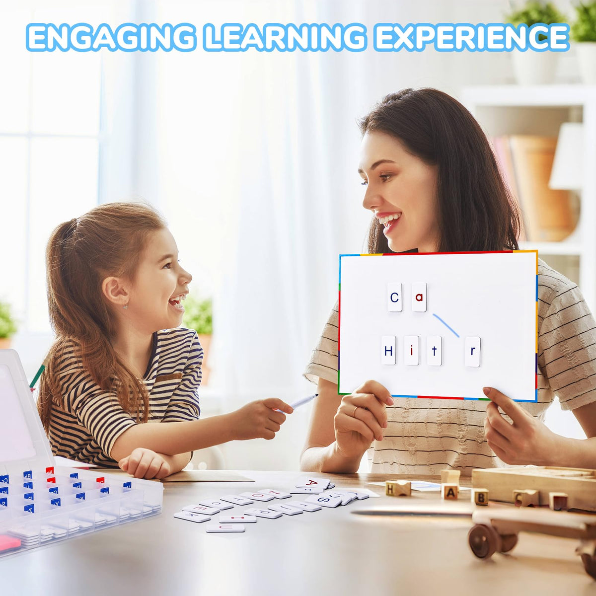 JoyCat compact case stores all pieces for easy home or classroom use.