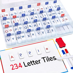 JoyCat classroom foam letter tiles arranged for magnetic play and word building.