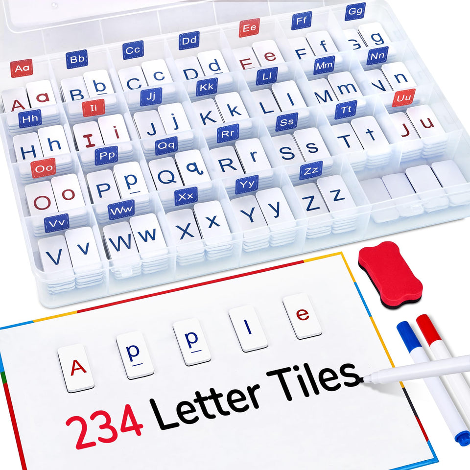 JoyCat classroom foam letter tiles arranged for magnetic play and word building.