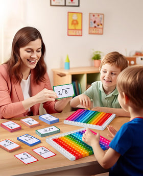 JoyCat classroom setup image illustrates structured, portable math learning
